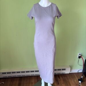 PINK VICTORIAS SECRET LAVENDER PURPLE RIBBED MAXI DRESS SIZE SMALL